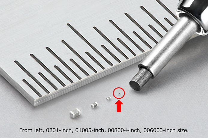 村田开发出首款006003-inch size（0.16mmx0.08mm）超小尺寸的多层陶瓷电容器